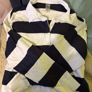 Striped Long Sleeve Polo Shirt